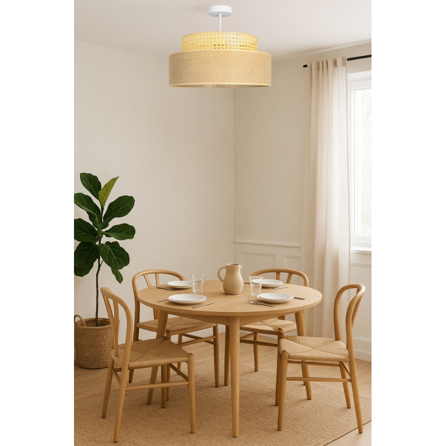 Żyrandol natynkowy BOHO 1xE27/60W/230V rattan