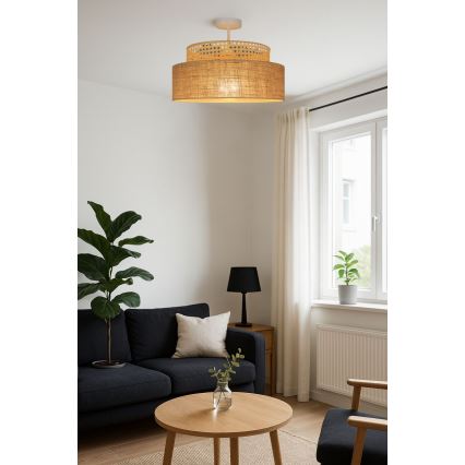 Żyrandol natynkowy BOHO 1xE27/60W/230V rattan