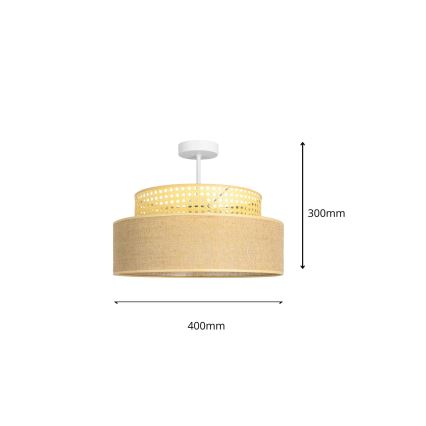 Żyrandol natynkowy BOHO 1xE27/60W/230V rattan