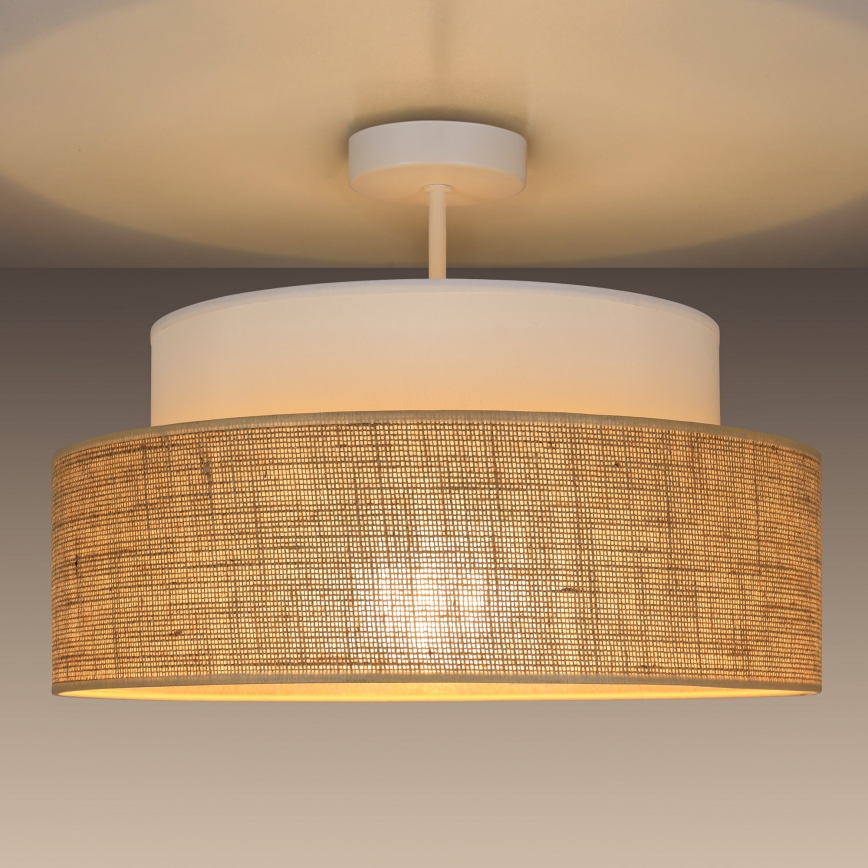 Żyrandol natynkowy BOHO 1xE27/60W/230V śr. 40 cm biały/beżowy