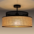 Żyrandol natynkowy BOHO 1xE27/60W/230V śr. 40 cm czarny/rattan
