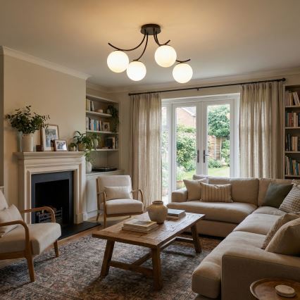 Żyrandol natynkowy BOSTON 4xE14/10W/230V czarny