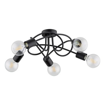 Żyrandol natynkowy BOSTON 5xE27/15W/230V czarny