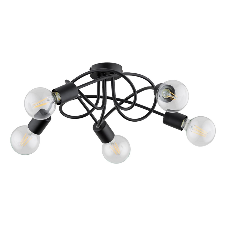 Żyrandol natynkowy BOSTON 5xE27/15W/230V czarny