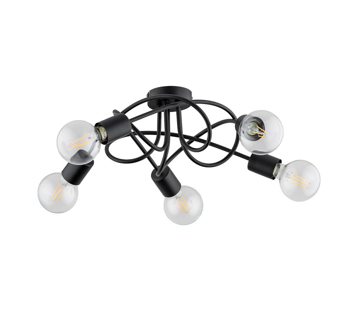 Żyrandol natynkowy BOSTON 5xE27/15W/230V czarny