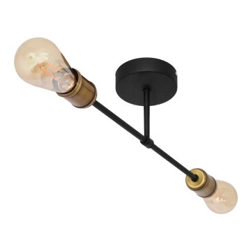 Żyrandol natynkowy CAMBRIDGE 2xE27/15W/230V czarny/złoty