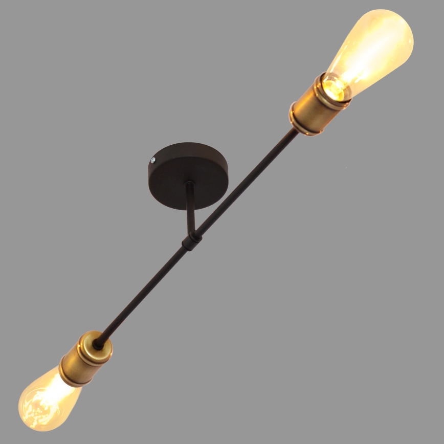 Żyrandol natynkowy CAMBRIDGE 2xE27/15W/230V czarny/złoty