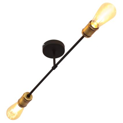 Żyrandol natynkowy CAMBRIDGE 2xE27/15W/230V czarny/złoty
