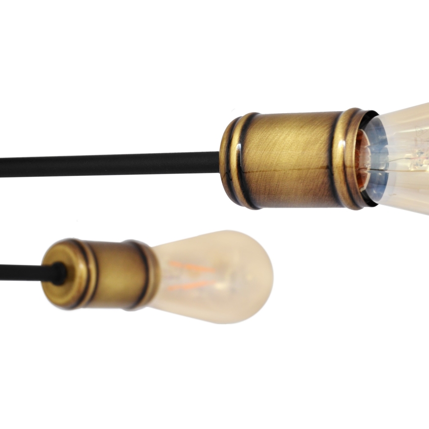 Żyrandol natynkowy CAMBRIDGE 6xE27/20W/230V czarny/złoty