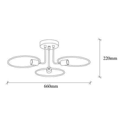 Żyrandol natynkowy CIRCLE 3xE27/40W/230V