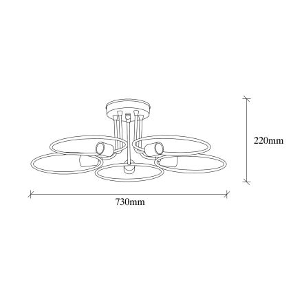 Żyrandol natynkowy CIRCLE 5xE27/40W/230V