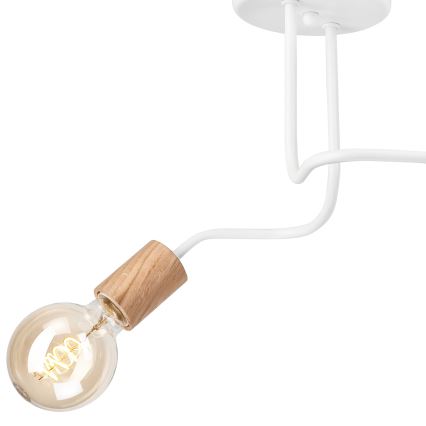 Żyrandol natynkowy CONOR 2xE27/60W/230V dąb/białe