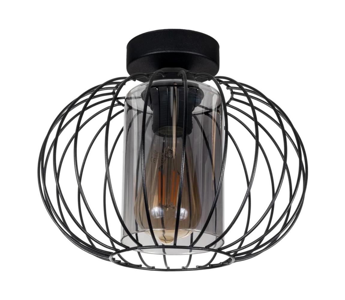 Żyrandol natynkowy CORRINI 1xE27/60W/230V śr. 25 cm czarny/szary