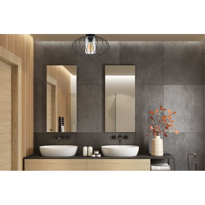 Żyrandol natynkowy CORRINI 1xE27/60W/230V śr. 34 cm czarny/przezroczysty