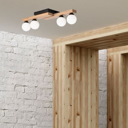 Żyrandol natynkowy CORTINA 4xG9/5W/230V czarny/dąb