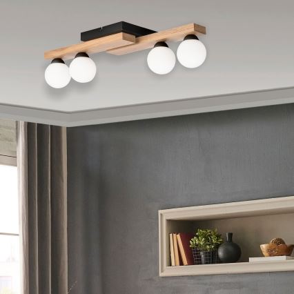 Żyrandol natynkowy CORTINA 4xG9/5W/230V czarny/dąb