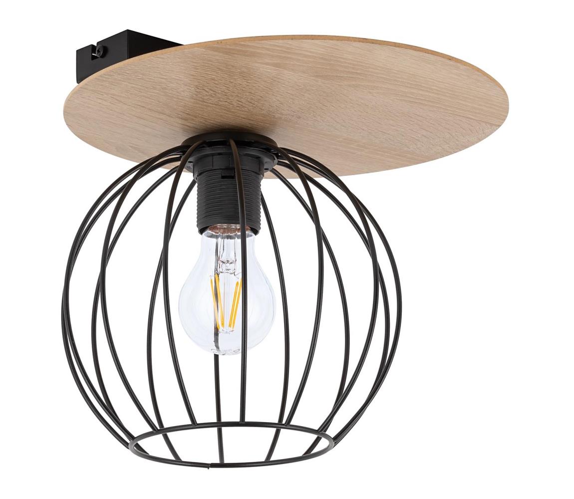 Żyrandol natynkowy CYBER 1xE27/60W/230V drewno/czarny