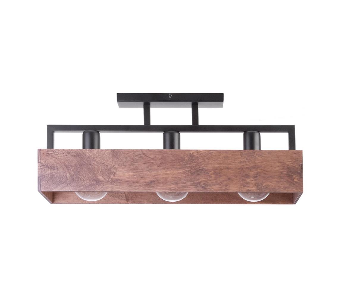 Żyrandol natynkowy DAKOTA 3xE27/60W/230V drewno/czarny