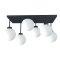 Żyrandol natynkowy DEA 6xE14/60W/230V czarny/biały