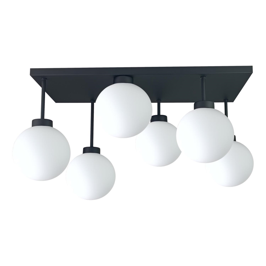 Żyrandol natynkowy DEA 6xE14/60W/230V czarny/biały