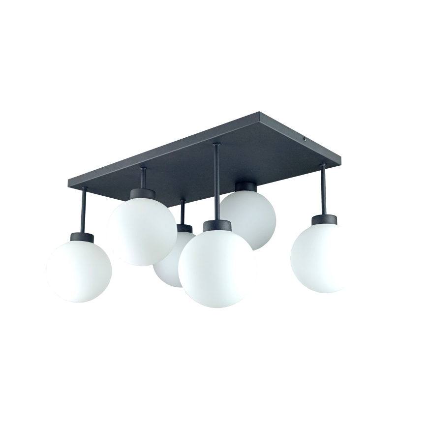 Żyrandol natynkowy DEA 6xE14/60W/230V czarny/biały