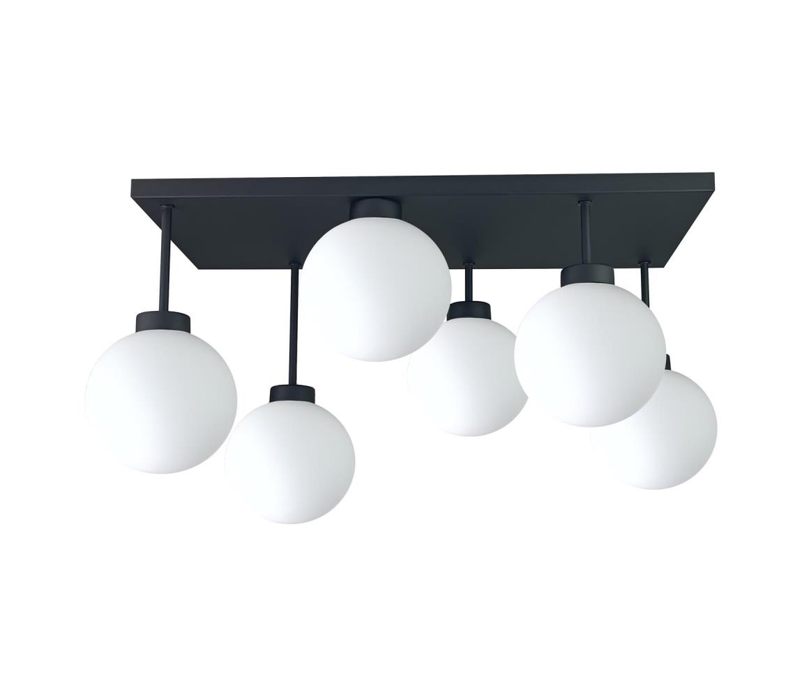 Żyrandol natynkowy DEA 6xE14/60W/230V czarny/biały