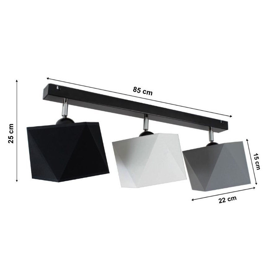Żyrandol natynkowy DIAMENT 3xE27/60W/230V