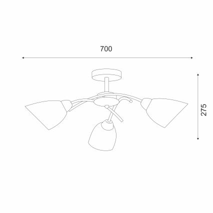 Żyrandol natynkowy DONNA 3xE27/60W/230V nikiel