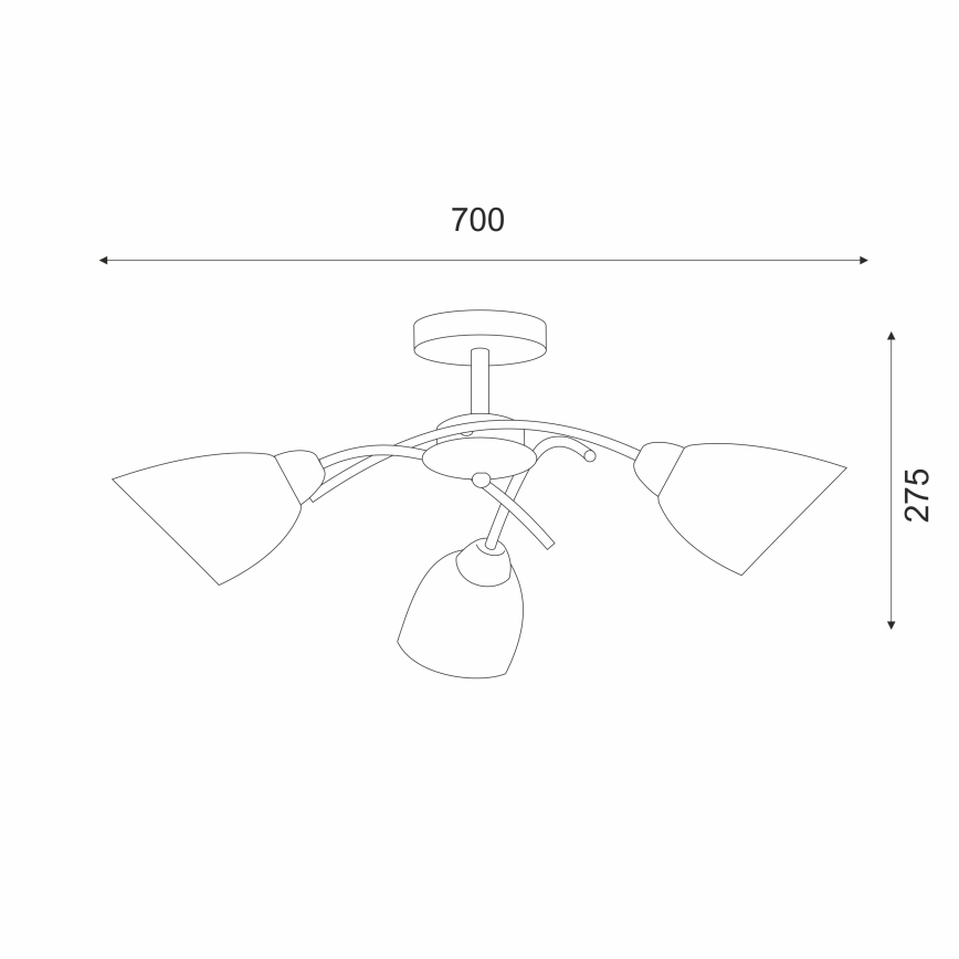 Żyrandol natynkowy DONNA 3xE27/60W/230V patyna