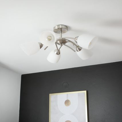 Żyrandol natynkowy DONNA 5xE27/60W/230V nikiel