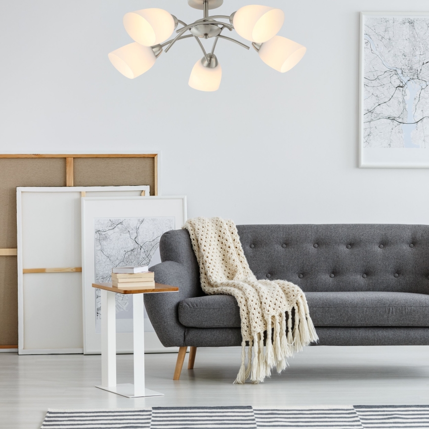 Żyrandol natynkowy DONNA 5xE27/60W/230V nikiel