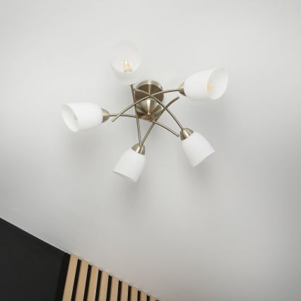 Żyrandol natynkowy DONNA 5xE27/60W/230V patyna