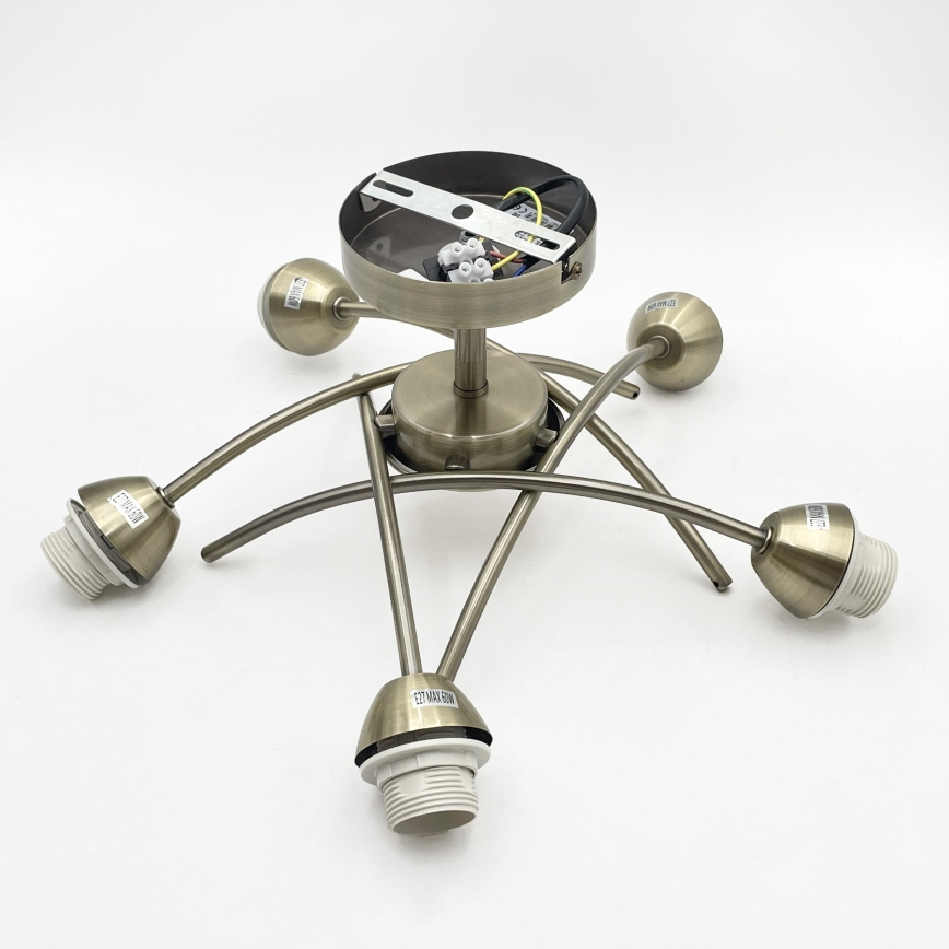 Żyrandol natynkowy DONNA 5xE27/60W/230V patyna