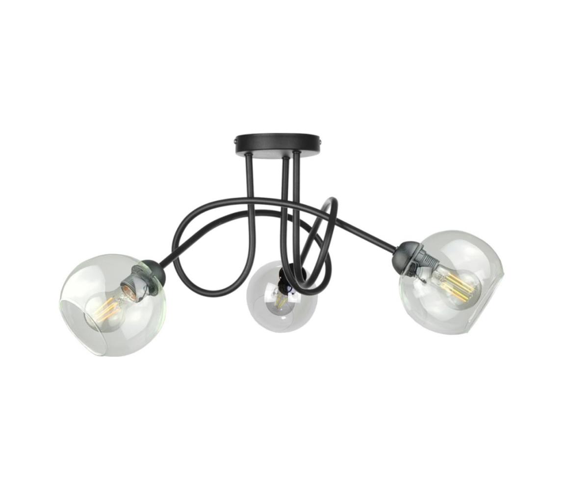 Żyrandol natynkowy EVIE 3xE27/60W/230V czarny/przezroczysty