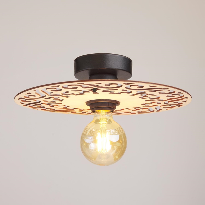 Żyrandol natynkowy FALCO 1xE27/60W/230V śr. 30 cm beżowy