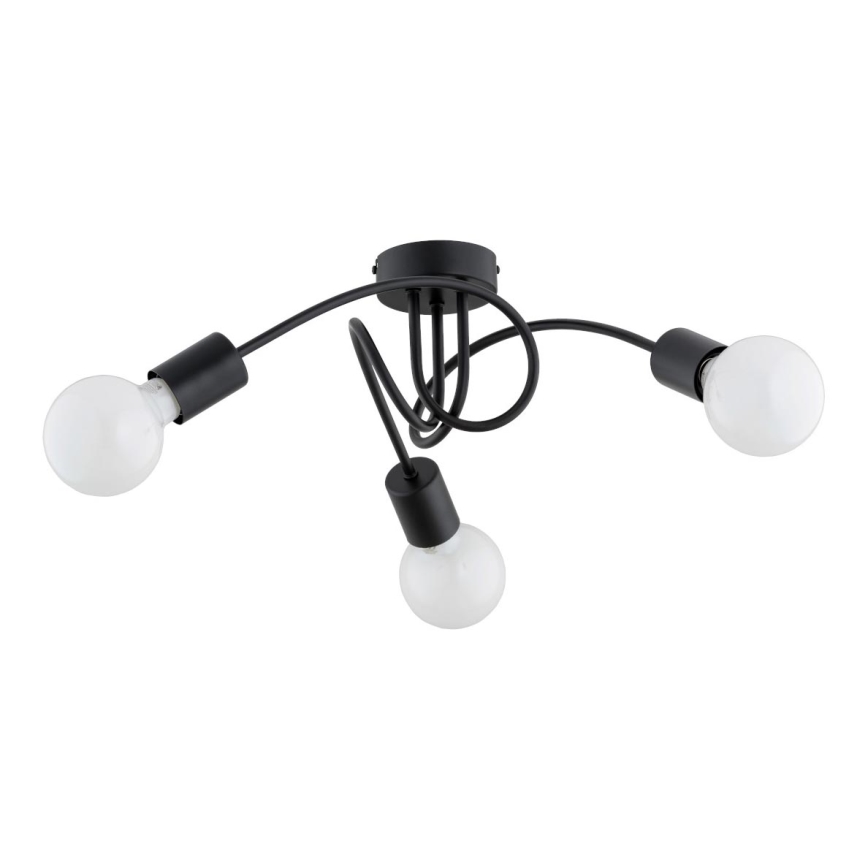 Żyrandol natynkowy FARTA 3xE27/15W/230V czarny
