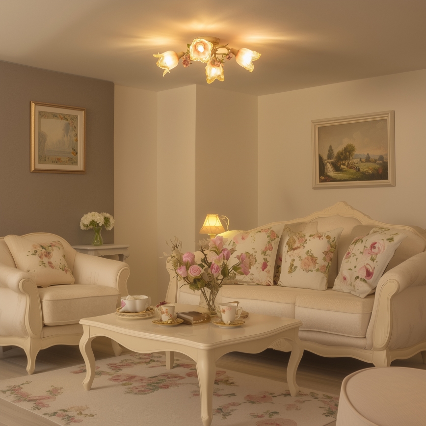 Żyrandol natynkowy FIORINTINO 4xE14/40W/230V