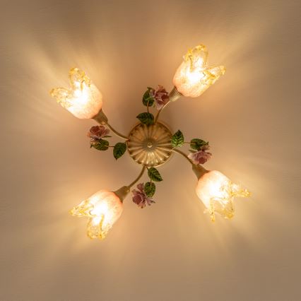 Żyrandol natynkowy FIORINTINO 4xE14/40W/230V