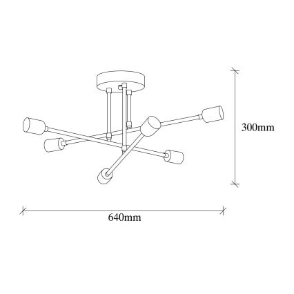 Żyrandol natynkowy FLOWER 6xE27/40W/230V