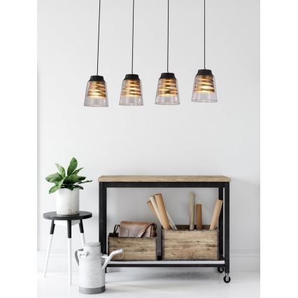 Żyrandol natynkowy FRESNO 4xE27/60W/230V