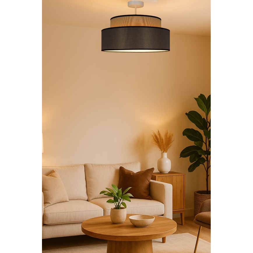 Żyrandol natynkowy GRACE 1xE27/60W/230V beżowy/brązowy