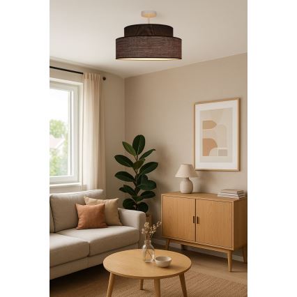 Żyrandol natynkowy GRACE 1xE27/60W/230V brązowy/beżowy