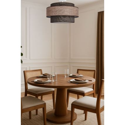 Żyrandol natynkowy GRACE 1xE27/60W/230V brązowy/beżowy