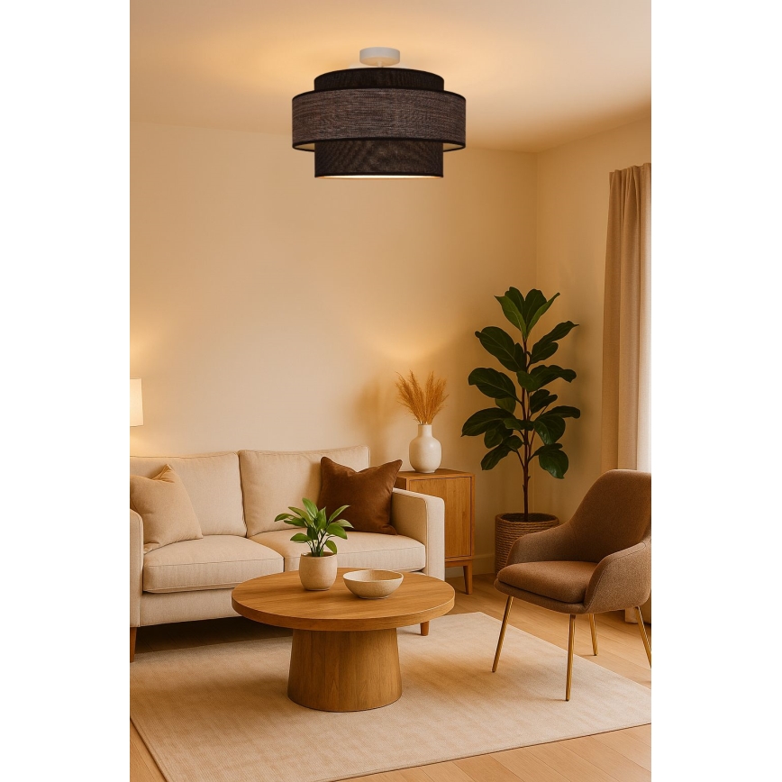 Żyrandol natynkowy GRACE 1xE27/60W/230V brązowy/beżowy