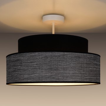 Żyrandol natynkowy GRACE 1xE27/60W/230V czarny/szary