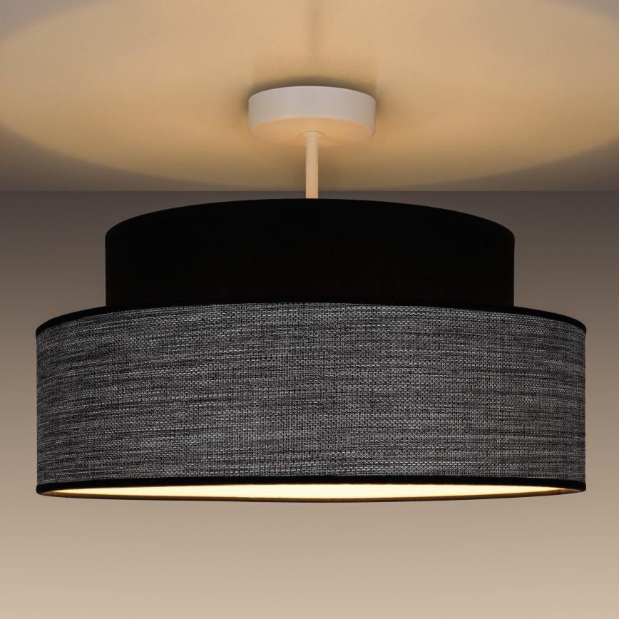 Żyrandol natynkowy GRACE 1xE27/60W/230V czarny/szary