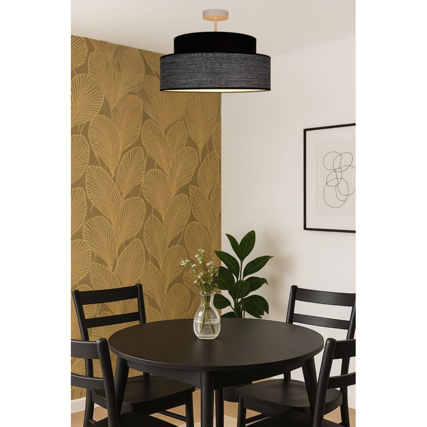 Żyrandol natynkowy GRACE 1xE27/60W/230V czarny/szary