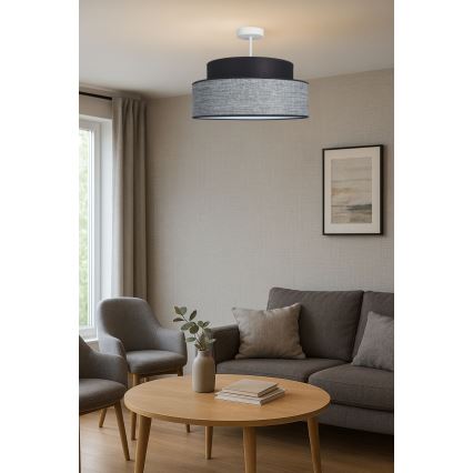 Żyrandol natynkowy GRACE 1xE27/60W/230V czarny/szary