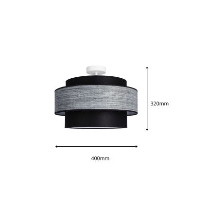 Żyrandol natynkowy GRACE 1xE27/60W/230V czarny/szary