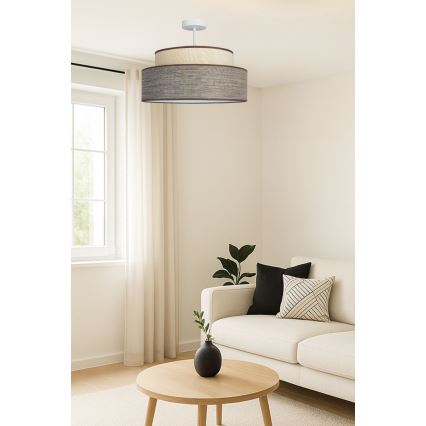 Żyrandol natynkowy GRACE 1xE27/60W/230V kremowy/brązowy